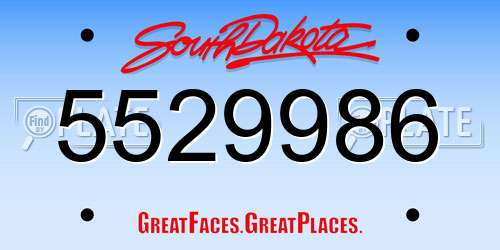 5529986 South Dakota License Plate