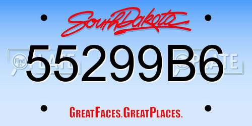 55299B6 South Dakota License Plate