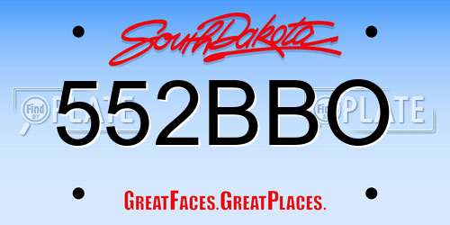 552BBO South Dakota License Plate