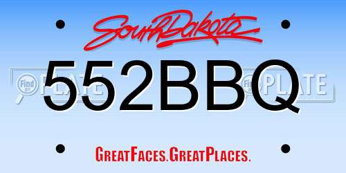 552BBQ South Dakota License Plate