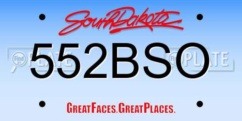 552BSO South Dakota License Plate