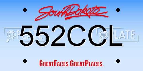 552CCL South Dakota License Plate