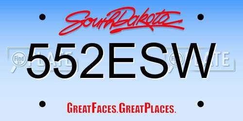 552ESW South Dakota License Plate
