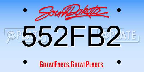 552FB2 South Dakota License Plate