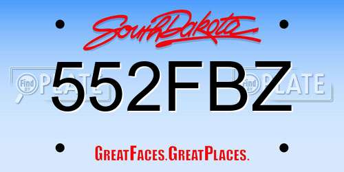 552FBZ South Dakota License Plate