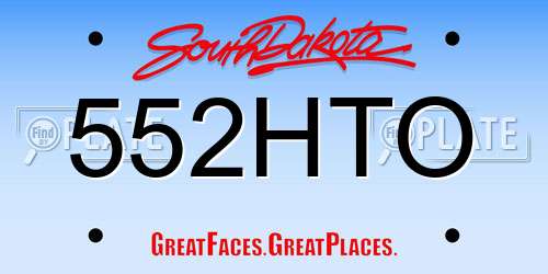 552HTO South Dakota License Plate