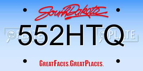 552HTQ South Dakota License Plate