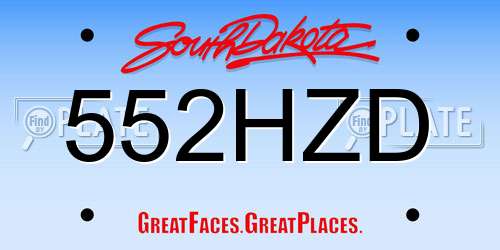 552HZD South Dakota License Plate