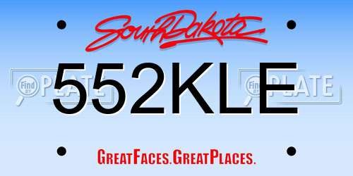552KLE South Dakota License Plate