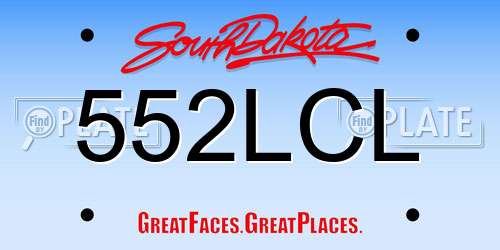 552LCL South Dakota License Plate