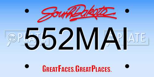 552MAI South Dakota License Plate