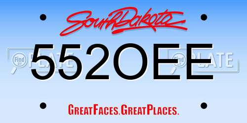 552OEE South Dakota License Plate