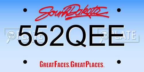 552QEE South Dakota License Plate