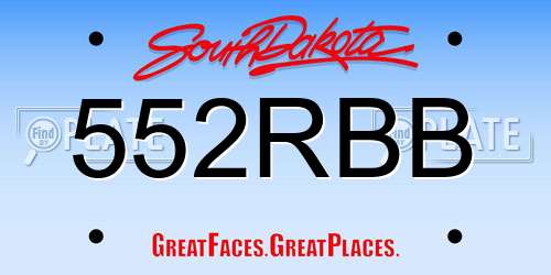 552RBB South Dakota License Plate