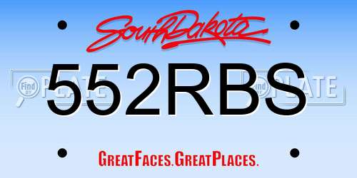 552RBS South Dakota License Plate