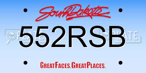 552RSB South Dakota License Plate