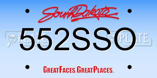 552SSO South Dakota License Plate