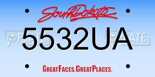 5532UA South Dakota License Plate