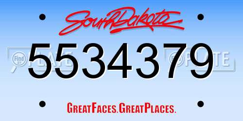 5534379 South Dakota License Plate