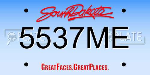 5537ME South Dakota License Plate