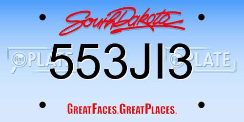 553JI3 South Dakota License Plate