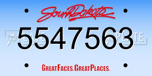 5547563 South Dakota License Plate