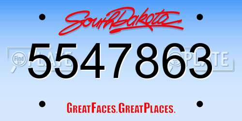 5547863 South Dakota License Plate