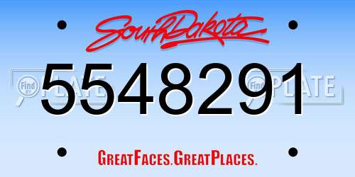 5548291 South Dakota License Plate