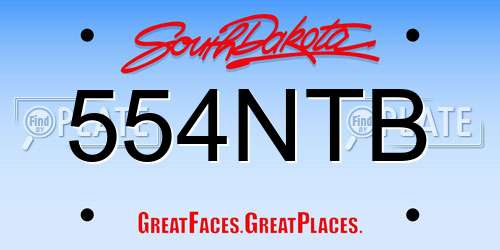 554NTB South Dakota License Plate