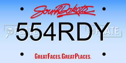 554RDY South Dakota License Plate