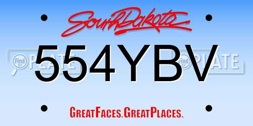 554YBV South Dakota License Plate