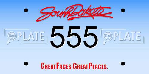 555 South Dakota License Plate