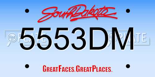 5553DM South Dakota License Plate