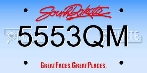 5553QM South Dakota License Plate