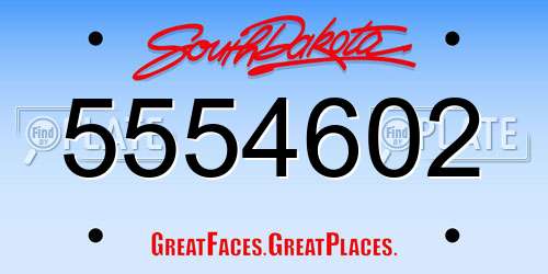 5554602 South Dakota License Plate