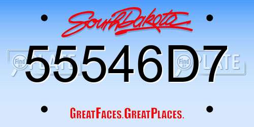 55546D7 South Dakota License Plate