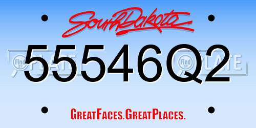 55546Q2 South Dakota License Plate