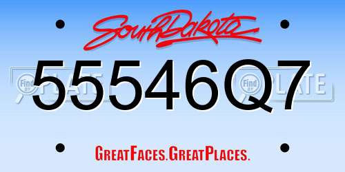 55546Q7 South Dakota License Plate