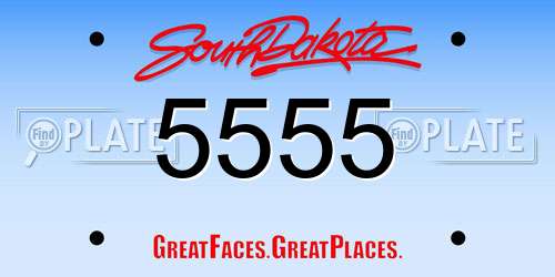 5555 South Dakota License Plate