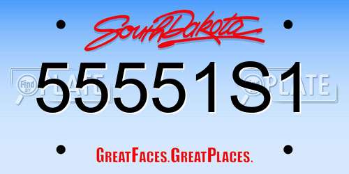 55551S1 South Dakota License Plate