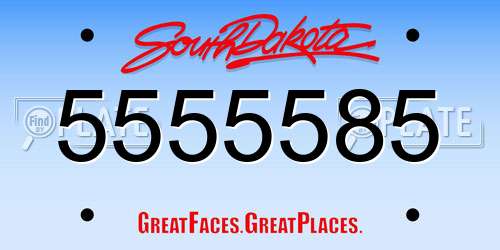 5555585 South Dakota License Plate