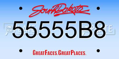 55555B8 South Dakota License Plate