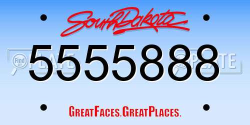 5555888 South Dakota License Plate