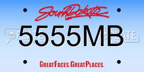 5555MB South Dakota License Plate