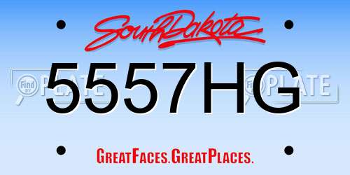 5557HG South Dakota License Plate