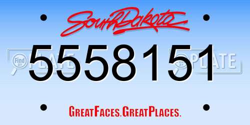 5558151 South Dakota License Plate