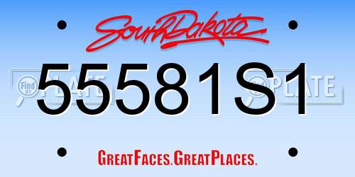 55581S1 South Dakota License Plate