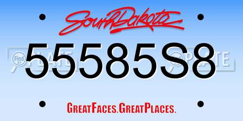 55585S8 South Dakota License Plate
