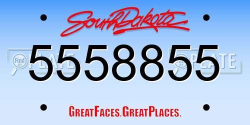5558855 South Dakota License Plate