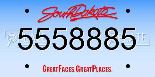 5558885 South Dakota License Plate
